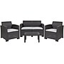 Flash Furniture Seneca Faux Rattan Chair, Loveseat and Table Set, Dark Gray, 4/Set (DADSF112TDKGY)~#|#~5DA81721-E77F-416D-A027470A25A49B22_sc7