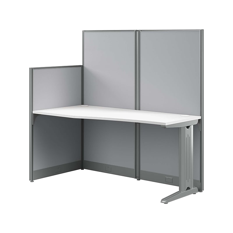 Bush Business Furniture Office in an Hour 63"H x 65"W Cubicle Panel Workstation, Pure White (WC36192-03K) image 1