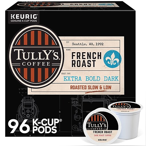TULLY  Tully's French Roast Coffee Keurig® K-Cup® Pods, Dark Roast, 96