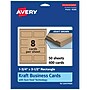 Avery Business Cards, 1-3/4" x 3-1/2", Matte Kraft Brown, 400/Box (95285)~#|#~5DB47E04-CD46-402C-999C6E4187DA385D_sc7