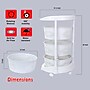 Dbest Octopus 360 3-Tier Plastic Rolling Kitchen Cart, White (01-914)~#|#~5DB61BE1-81E4-41DE-B3629EC6C86F2AAE_sc7