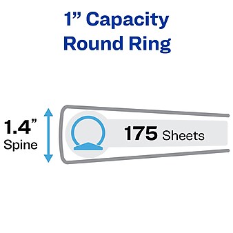 Avery 1" 3-Ring View Binders, White, 12/Pack (5711-CT)
