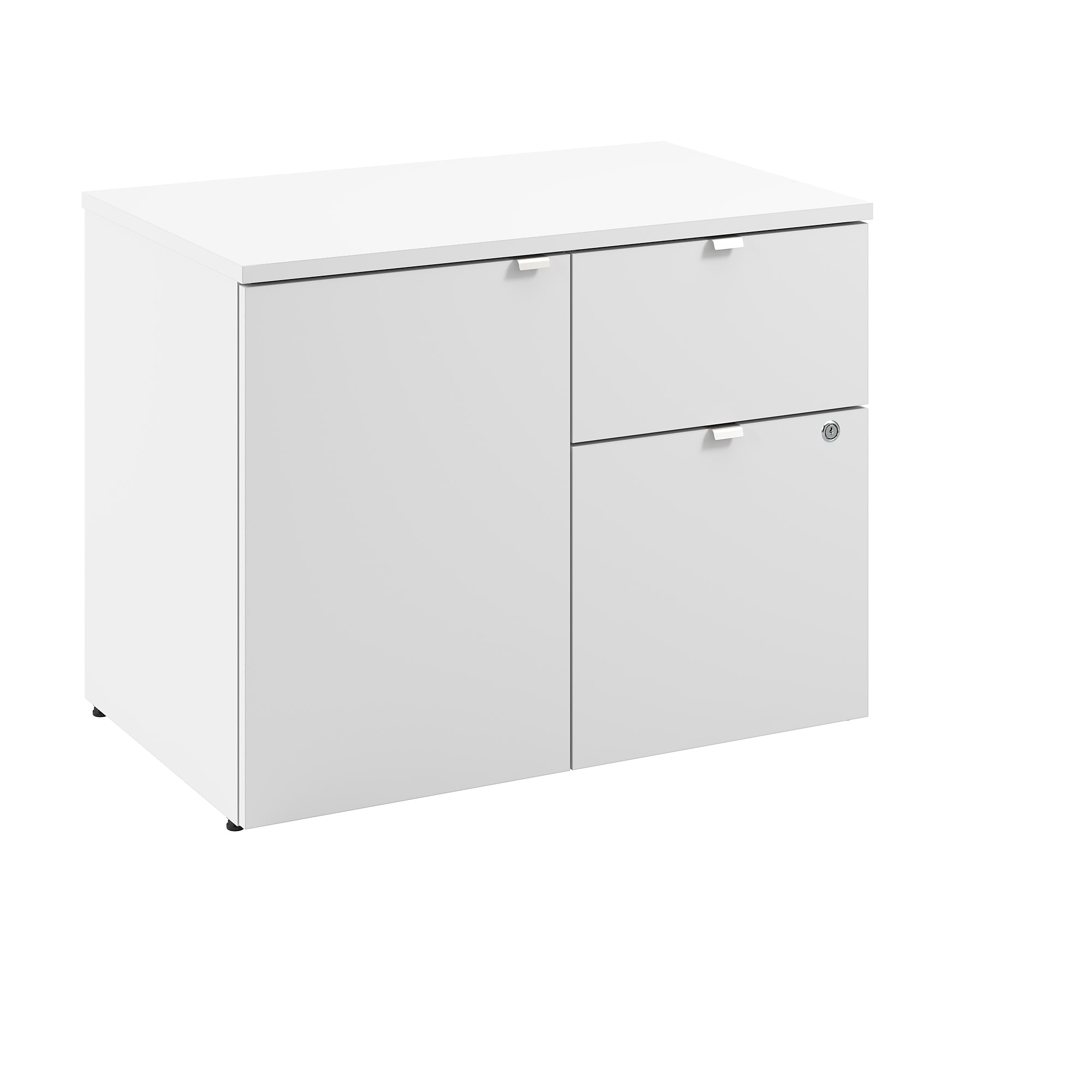 Bush Business Furniture Stratus 24″H Storage Cabinet with 2 Shelves, 2 Drawers, White (SUS130WH) Sansujyuku sansujyuku.com
