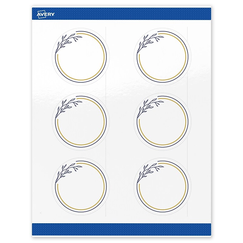 Avery Laser/Inkjet Circle Multipurpose Labels, 3" Dia., White, 60/Pack (S00-DNG) image 1