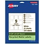 Avery EcoFriendly Laser/Inkjet Square Multipurpose Labels, 2-1/2" x 2-1/2", White, 225/Pack (94104)~#|#~5DD5AE2A-5E9A-4FF2-9BEB304AE7D9C296_sc7
