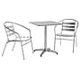 Flash Furniture Lila 23.5" Square  Metal Table Set with 2 Slat Back Chairs, Aluminum (TLH24SQ017BCHR2)~#|#~5DD5C0A7-F253-41CB-906C26791B99DC36_sc7
