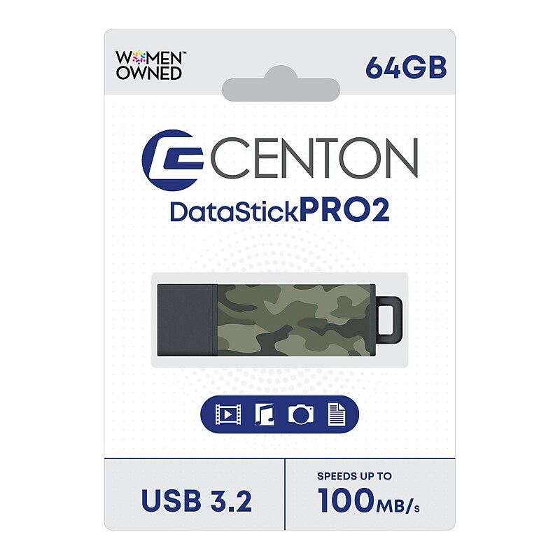 Centon DataStick Pro2 64GB USB 3.2 Type A Flash Drive, Camo (C1U3T279B64G.25) image 1