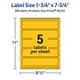 Avery Laser/Inkjet Rectangle Multipurpose Labels, 1.75" x 7.75", Bright Yellow, 200/Pack (94232)~#|#~5DE60DFB-E03C-4510-85C29B2121CC3C31_sc7