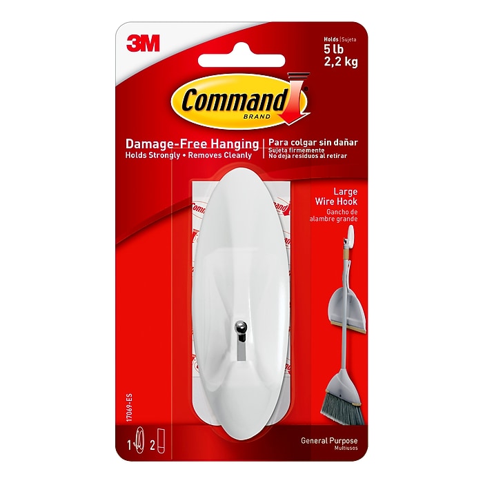 Command Large Wire Hook, White (17069-ES) Staples