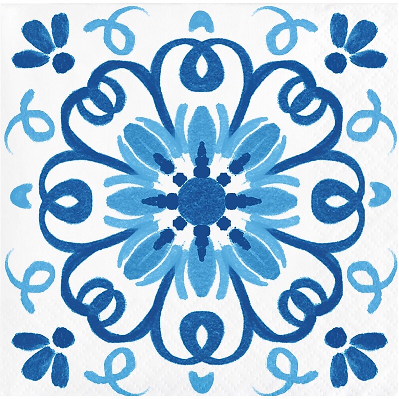 Creative Converting Blue Willow Party Napkins, Blue/White, 64/Pack (DTC365101BNAP) image 1