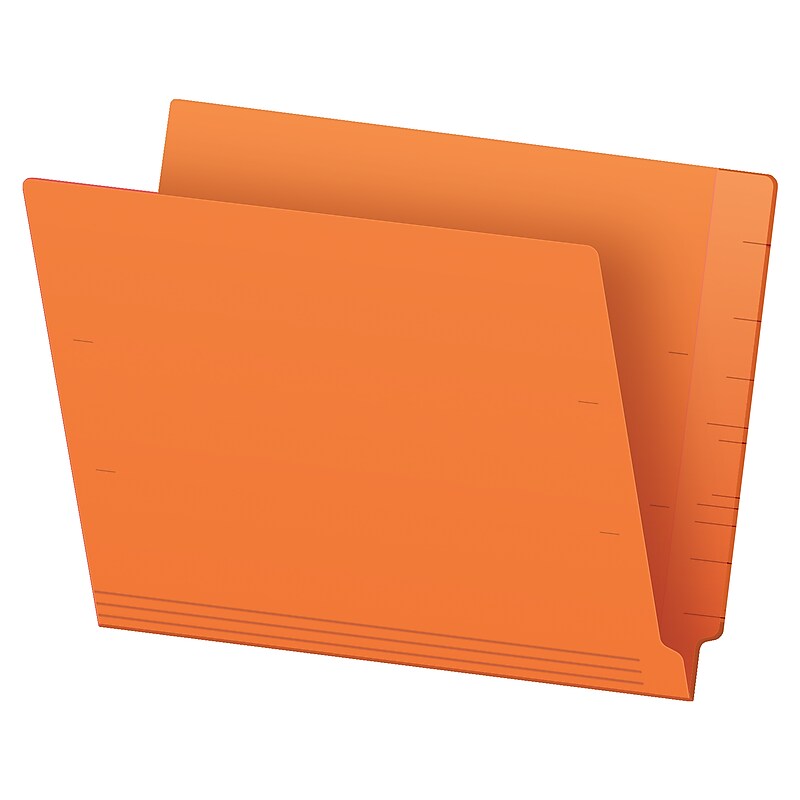Pendaflex Recycled Heavy Duty End Tab File Folder, Straight Cut, Letter Size, Orange, 100/Box (H110DOR) image 1