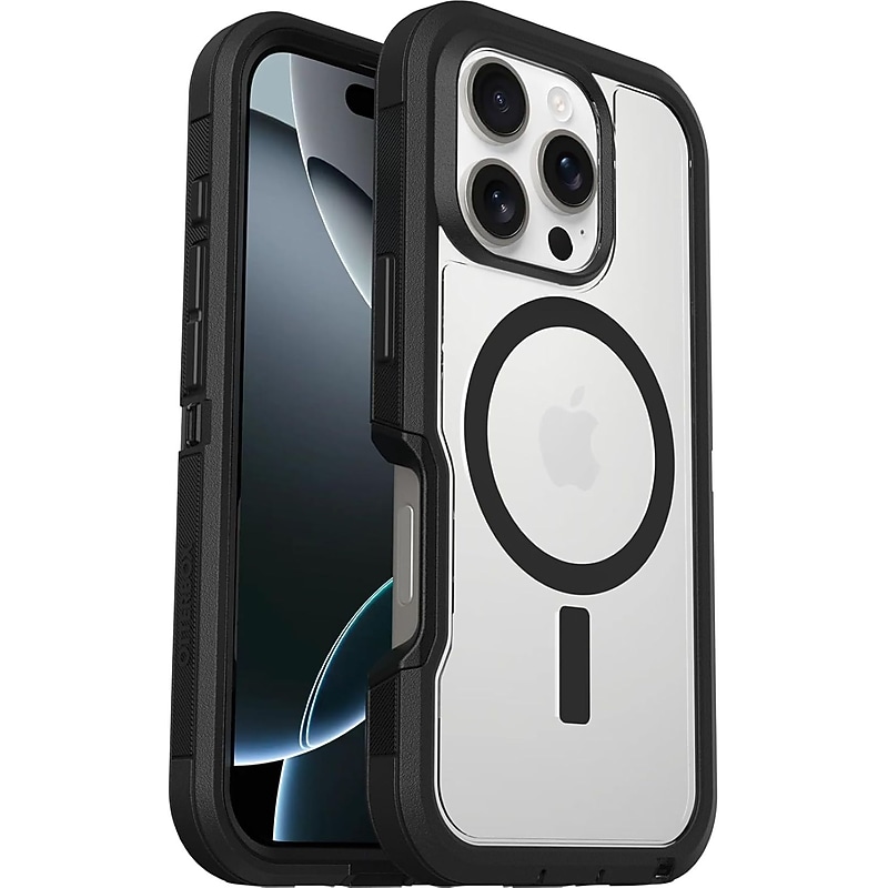 OtterBox Defender Case for iPhone 16 Pro, Shock Absorbing, Black (77-99696) image 1