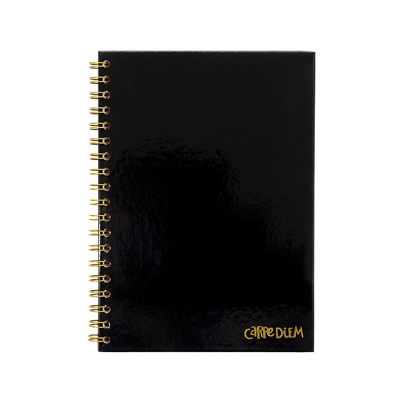 Carpe Diem 1-Subject Notebook, 7.5" x 9.75", Wide-Ruled, 80 Sheets, Black (9375-CD) image 1