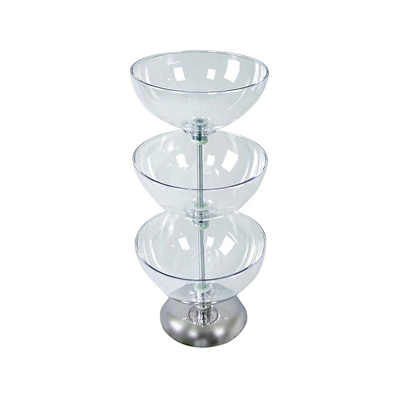 Azar 12"W 3-Tier Bowl Counter Display, Clear, Each (720312) image 1