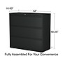 Staples HL8000 Commercial 3-Drawer Lateral File Cabinet, Locking, Letter/Legal, Black, 42"W (23202D)~#|#~5E0B0C10-329C-4123-B4D44C61125B4DF6_sc7