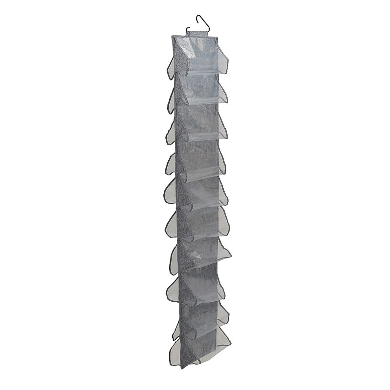 Household Essentials Closet Shoe File with 20 Pockets, Gray (7508-1) image 1