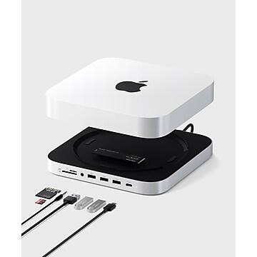 Satechi Mac Mini M4 Stand & Hub with SSD Enclosure, Space Gray (ST