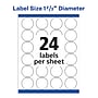 Avery Sure Feed Laser Round Labels, 1-2/3" Dia, White, 600 Labels/Pack (5293)~#|#~5E1E089E-DD64-4D6B-A56B95CB262C758D_sc7