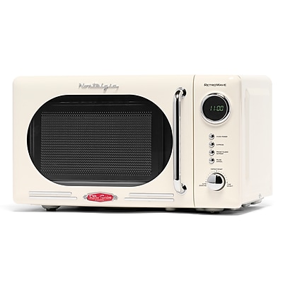Nostalgia Retro 0.7 Cubic Foot Countertop Microwave, Ivory (NRMO7IVY6A) Simolary simolary.com