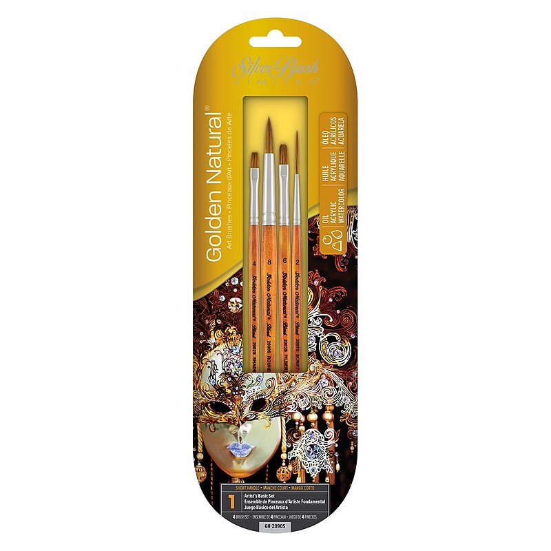 Silver Brush Golden Natural 4-Piece Brush Pack (SLVGN2090S) image 1