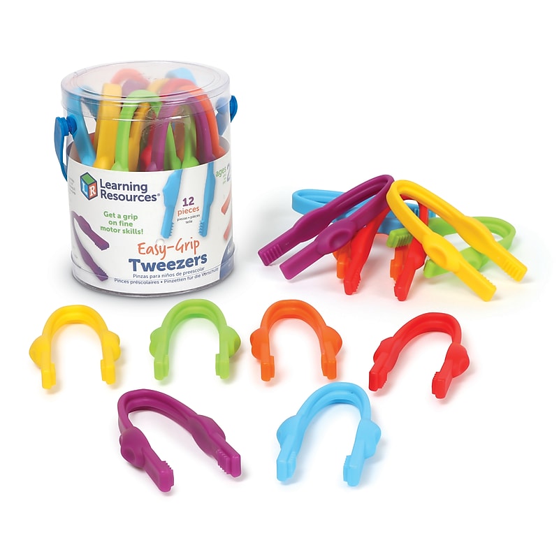 Learning Resources Easy-Grip Tweezers, 12/Pack (LER2965) image 1
