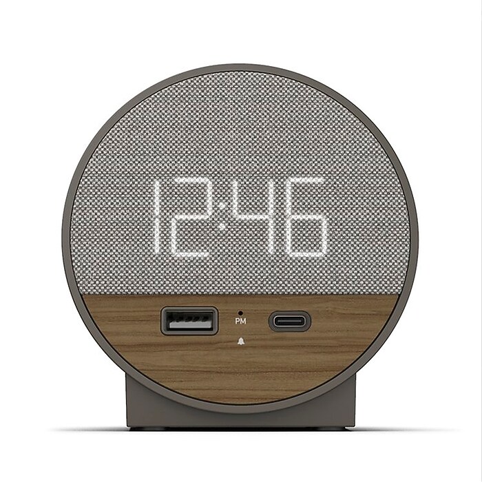 NonStop Station O Modern Alarm Clock, CharcoalWeave (NSO2-WFD