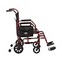 Medline Transport Wheelchair, Fixed Full Length Arms, Burgundy (MDS808200WAT)~#|#~5E3E649F-9330-4122-9AEC6E8FE0F8559B_sc7