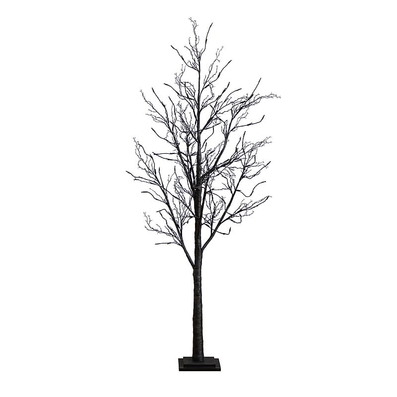 Nearly Natural 6' Pre-Lit Halloween Black Twig Artificial Fall Tree with 300 Orange and Purple LED Lights (T4756) image 1