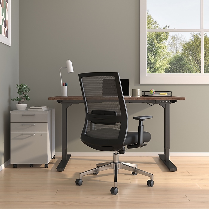 Staples Prestige Marrett Ergonomic Fabric Swivel Task Chair Black UN53249 Staples
