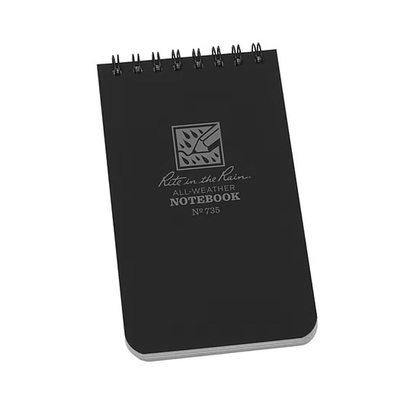 Rite In The Rain All-weather 1-Subject Pocket Notebook, 3" x 5", Graph Ruled, 50 Sheets, Black (735) image 1