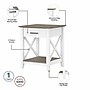 Bush Furniture Key West 20" x 20" End Table, Shiplap Gray/Pure White (KWT120G2W-03)~#|#~5E4F4DBA-D6BC-4B98-BAC862AED4CA1A35_sc7