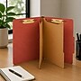Staples 100% Recycled Classification Folder, Letter Size, 2 Partitions, Red Pressboard, Durable Construction, 20/Box~#|#~5E4F8D4D-77D8-4381-8097A48EA1FA69D1_sc7