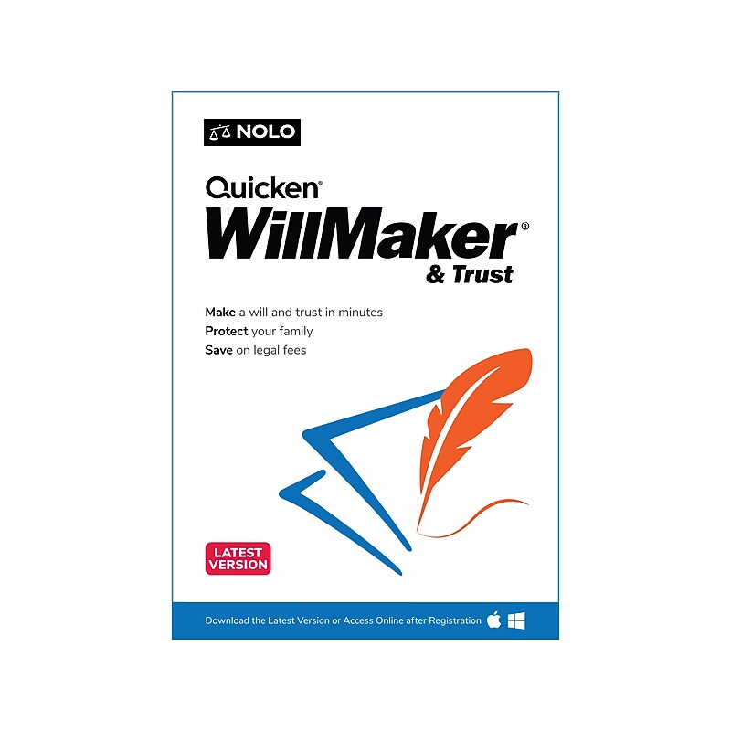 Nolo Quicken WillMaker & Trust for 1 User, Windows/macOS, Download (PVC-WMLV) image 1