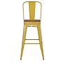 Flash Furniture Kai Indoor-Outdoor Bar Height Stool with Removable Back, Yellow with Teak Seat (CH3132030GYLP2T)~#|#~5E545F68-A678-45DE-8EB10042B4BCAA76_sc7