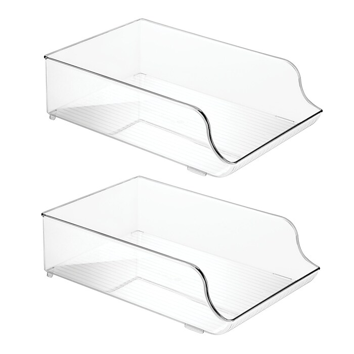 iDESIGN Plastic Stackable Bottle Holders, Clear, 2/Set (72730M2