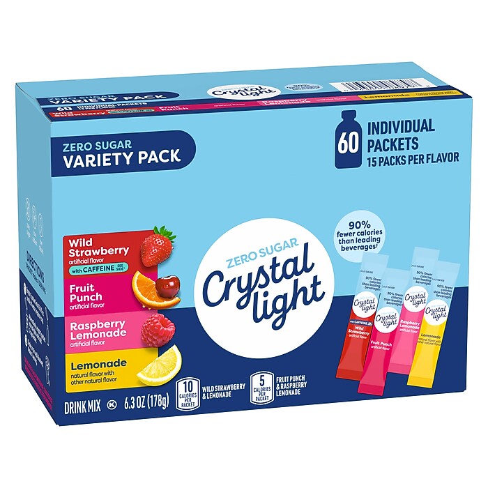 Crystal Light Sugar-Free Variety Pack, 60 Packets/Pack (220-02054