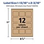 Avery Laser/Inkjet Rectangle Multipurpose Labels, 1-13/16" x 2-3/16", Kraft Brown, 1200 Labels/Box ( 94233)~#|#~5E5E7508-A319-4FB5-93E5C404FA499865_sc7