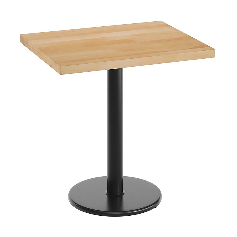 Flash Furniture Bennett Wooden Commercial Indoor Table, 30" x 24", Natural Top/Black Base (GSF2430NTTR18) image 1