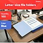 Staples File Folders, 1/3-Cut Tab, Letter Size, Blue, 100/Box (ST224527-CC)~#|#~5E63867C-E448-428D-8C34587D5557C495_sc7