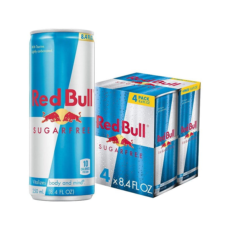 Red Bull Sugar-Free Original Energy Drink, 8.4 fl. oz., 4 Cans/Pack (RB2860) image 1
