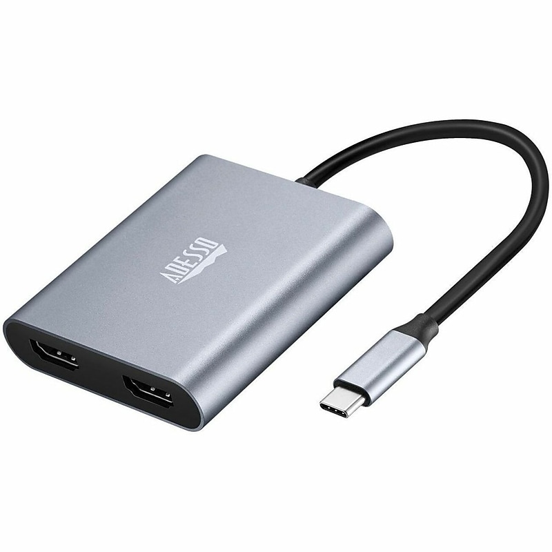Adesso CyberHub 5020 USB-C to HDMI Digital Audio/Video Adapter, Male to Female, Black/Silver (AUH-5020) image 1
