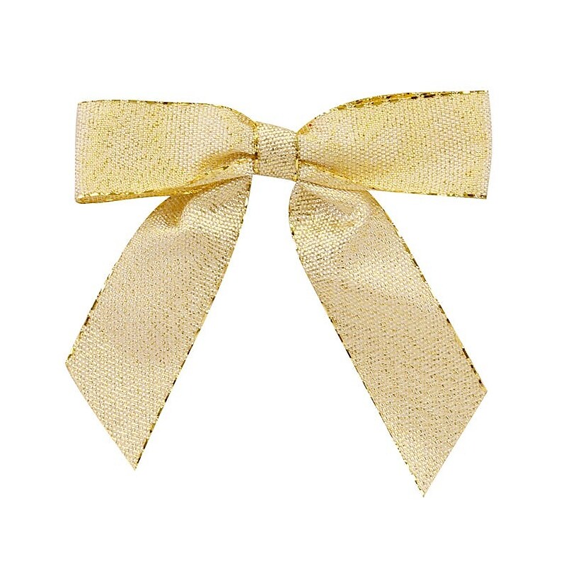 JAM Paper Grosgrain Bows, Gold Glimmer, 100/Pack (52640349269) image 1