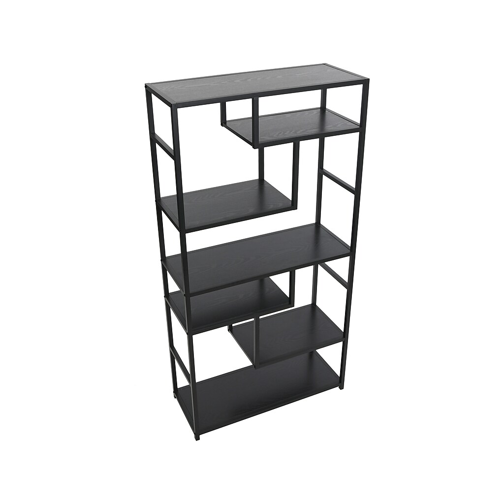 Close-up of the shelf edge and joinery on Jamestown 65-inch bookcase