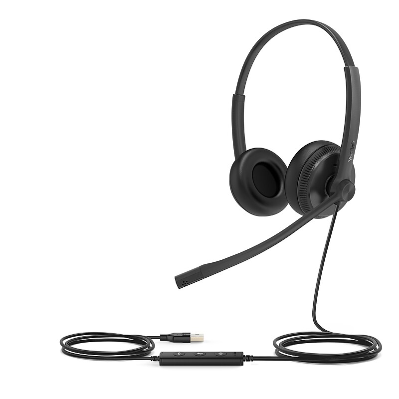 YeaLink UH34 Noise Canceling Stereo On-Ear Headset, UC Certified (1308044) image 1