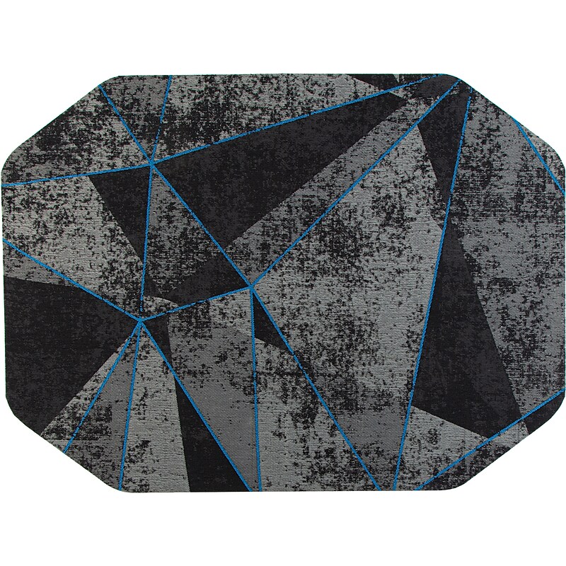 Anji Mountain Rug'd Cracked Ice Carpet & Hard Floor Gaming Chair Mat, 36" x 48", Gray/Blue (AMB9100) image 1