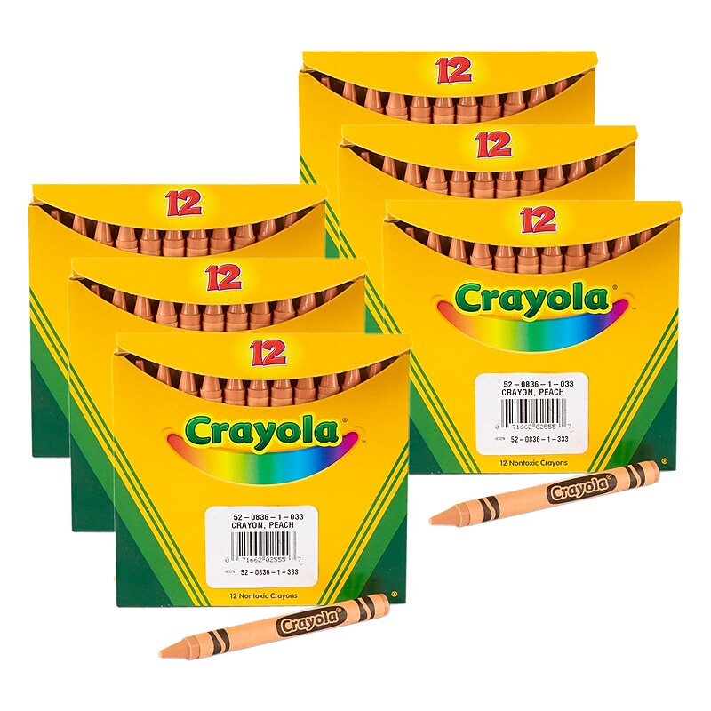 Crayola Bulk Crayons, Peach, 12/Pack, 6 Packs/Bundle (BIN520836033-6) image 1