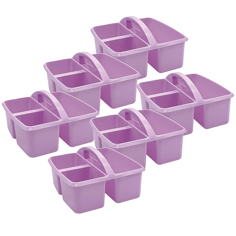 Teacher Created Resources Plastic Storage Caddy, 9" x 9.25" x 5.25", Lavender, 6/Bundle (TCR20955-6) image 1