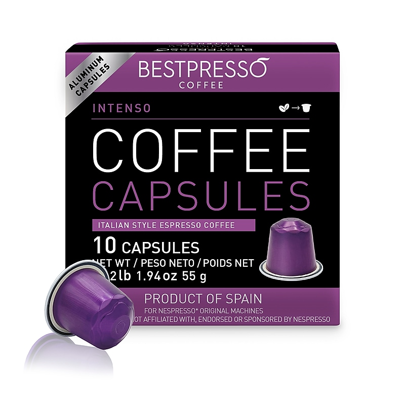Bestpresso Inteso Blend High Intensity Coffee Capsules, Dark Roast, 10/Box (BST10413) image 1