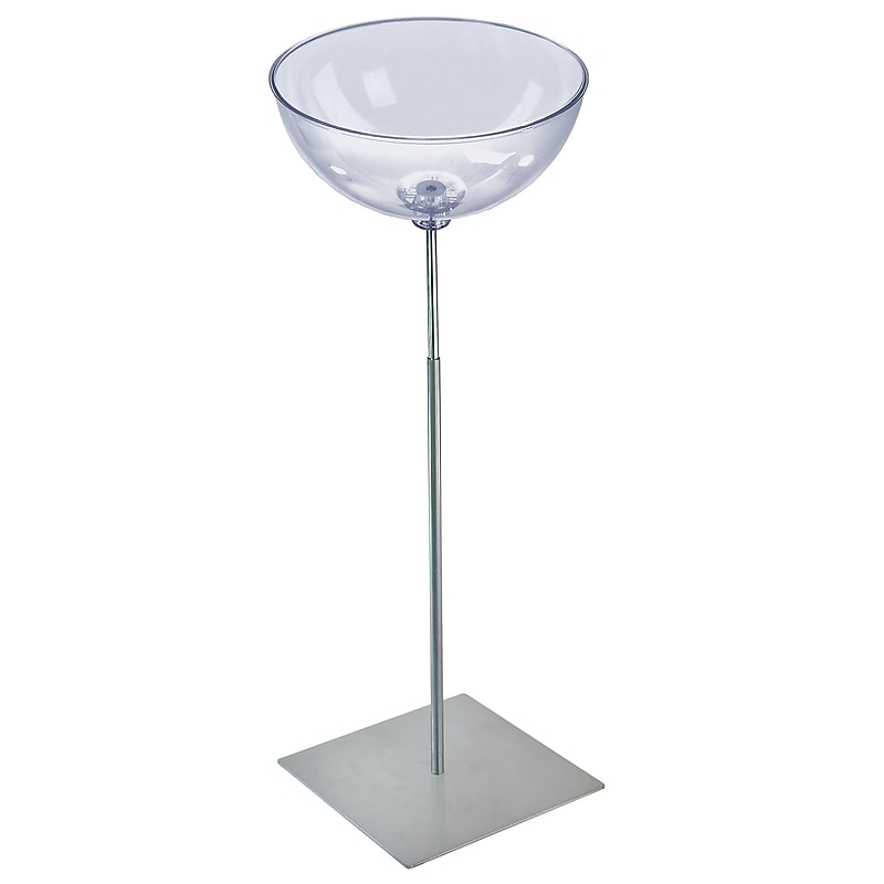 Azar 14" Bowl Floor Display, Silver/Clear (700974) image 1