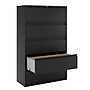 Staples HL8000 Commercial 5 File Drawers Lateral File Cabinet, Locking, Black, Letter/Legal, 42"W (21748D)~#|#~5E9D6539-C90F-4023-B40561D564A60DC3_sc7
